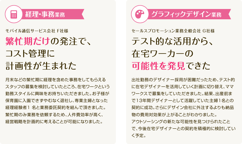 経理事務業務・グラフィックデザイン業務